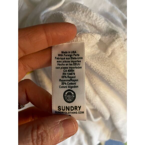 NWT Anthro Sundry White graphic Lovers sweatshirt S - Picture 2 of 4